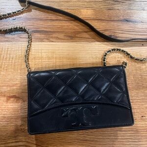 Tory Burch small gold chain strapped purse